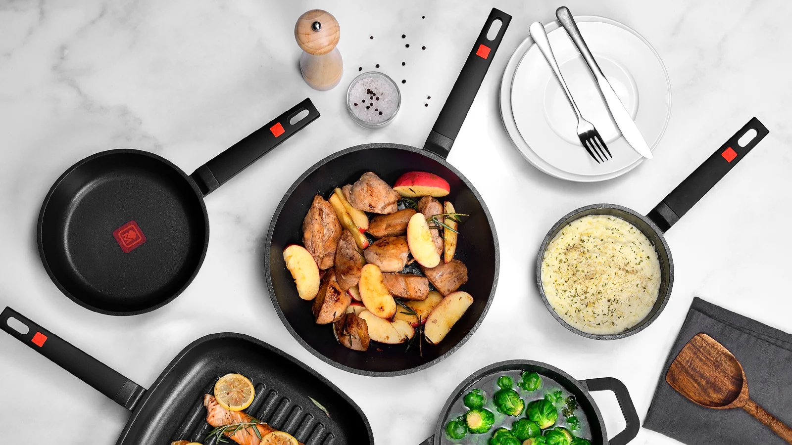 Wok de aluminio fundido